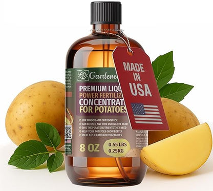 Liquid Power Potatoes Fertilizer - Professional Liquid Plant Food for Potatoes - Fast-Acting Concentrate for Growth, Strong Roots & High-Yield Harvest - 8 oz - Indoor & Outdoor Use