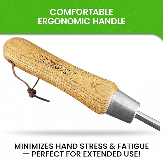 Garden Guru Eco Hand Rake Soil Tiller- 100% Recycled Stainless Steel - Rust Resistant - FSC Certified Wood Ergonomic Handle - Great for Gardening Cultivating,Loosening Soil & Spreading Mulch (4 Pack)