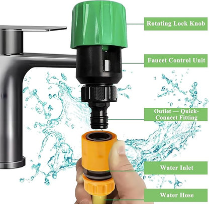 Kitchen Faucet to Garden Hose Adapter, 1/2 Inch Garden Hose Repair Kit, Faucet Quick Adapter Connector, Universal Faucet to Hose Adapter, ABS Water Hose Quick Connect Fittings (4 Pack)