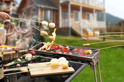 200 PCS Bamboo Marshmallow Roasting Sticks, SMores Skewers for Fire Pit, Extra Long 36 Inch Heavy Duty 5mm Thick Wooden SMores Sticks for Open Fire Pits Roaster Barbecue Hot Dog Camping Kebab Sausage