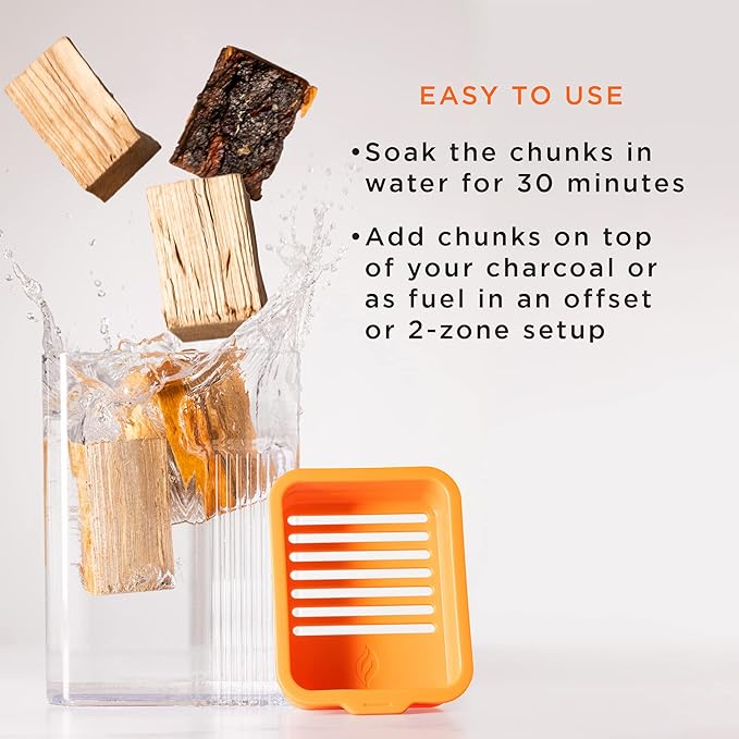 Fire & Flavor Turkey Perfect Premium All Natural Cherry Wood Chunks for Smoking - Smoking Wood Chunks - Charcoal for Grilling