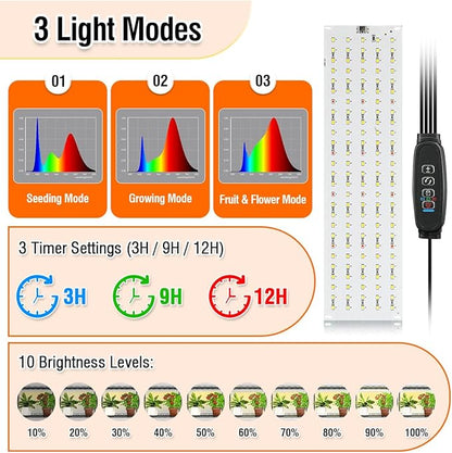 Mini Indoor Greenhouse with Grow Light & PVC Cover Portable Small Greenhouse with Shelves Adjustable 5 Tier Metal Plant Stand with Grow Light for Indoor Plants, Seed Starting,16.5"x11.4"x56.3"