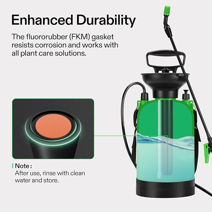 VIVOSUN 1.35-Gallon Pump Sprayer, Pressurized Lawn & Garden Sprayer with Adjustable Shoulder Strap, for Plants Spraying, Garden Watering and Household Cleaning