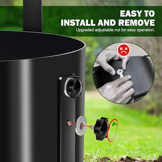 Upgraded Rotary Soil Sifter, Dirt Sifter with 4 Replaceable Garden Sieve 0.12/0.24/0.35/0.47 Inch Soil Screen, Rock Compost Bin for Garden