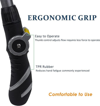 Thumb Control Watering Wand with Rotating Head Heavy Duty 22 Inch Ergonomic Sprayer Wand Adjustable Spray Garden Hose Nozzles Hanging Basket Wand with Flow Control, No Assembly Required Wand