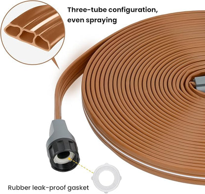 LINEX Sprinkler Soaker Hose 20 ft for Garden, Watering Hose with Holes, High-Efficiency Sprinklers System for Lawn and Garden with Staples
