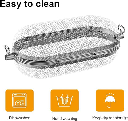 Rotisserie Grill Basket for Napoleon Grill,64000 BBQ Accessories Fit Most Spit Rods of Grills Rotisserie,Stainless Steel