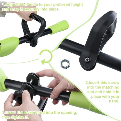 24V Cordless Tiller Cultivator, 4-Inch Tilling Width and Depth, Handheld with Extension Rod, 235 RPM Electric Garden Tiller, Lightweight 1.2kg Body, 2 × 1.5Ah Batteries & Charger (24V-Green)