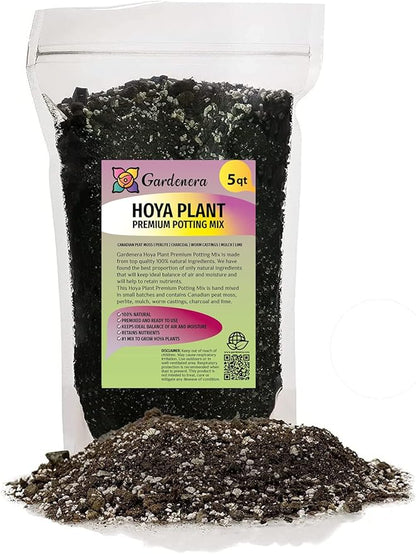 Gardenera Hoya Plant Premium Potting Mix - 5 Quart - Optimal Balance for Thriving Hoyas: Air, Moisture, and Nutrient Retention