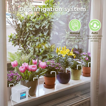 Upgraded DIY Automatic Drip Irrigation Kit, 15 Potted Houseplants Support, Indoor Watering System for Plants, with Digital Programmable Water Timer