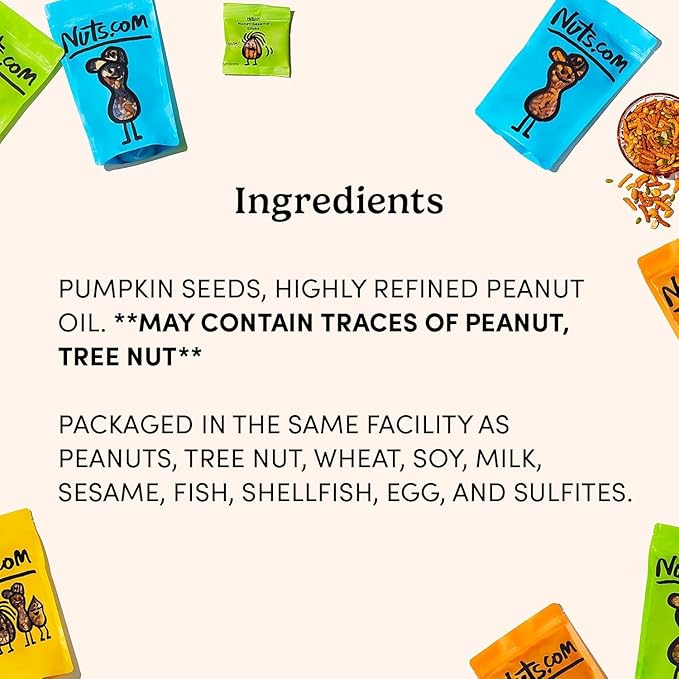 Nuts.com Roasted Unsalted Pumpkin Seeds In Shell, 2 Lb Bag – Rich in Fiber, Calcium & Potassium - Gluten-Free, Kosher Pareve Pumpkin Seeds Snack Pack, Protein Snacks for Adults & Kids