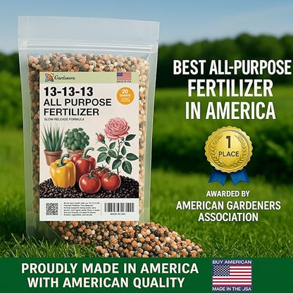 Gardenera 13-13-13 Slow Release Granular Fertilizer – All Purpose Plant Food 13 13 13 for Outdoor Grass, Vegetables, Roses, Flowers, Shrubs, Trees. Lawns, Gardens, Potted Plants (4 Quarts)