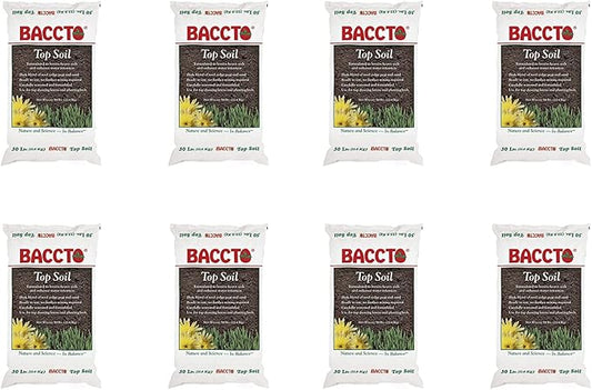 Michigan Peat 8-Pack Baccto Top Soil with Reed Sedge, Peat, and Sand, 50 Lbs - Outdoor Lawn and Gardening Mixture with Nutrients and Minerals - Ideal for Lawns, Gardens, and Raised Planting Beds