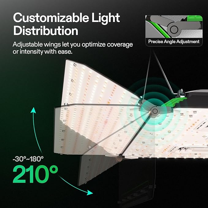 VIVOSUN AeroLight Wing AW400, Tunable Spectra, LED Grow Light 400W with Integrated Circulation Fan, App Compatible, Used with Controller E42A/E25 to Achieve More Functions