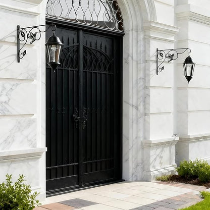 2 Packs Plant Hooks for Hanging, 12 Inch Indoor/Outdoor Metal Wall Black Hangers, Sturdy Plant Bracket for Planters, Wind Chimes, Lanterns, Bird Feeders, Garden, Home, Patio Decor