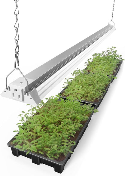 Barrina TX72 4FT Grow Lights for Seed Starting, 72W(500W Equivalent), High PPFD, Full Spectrum with 660nm Red LEDs, Linkable, Hanging Grow Lights for Indoor Plants with On/Off Switch, Veg, 1 Pack