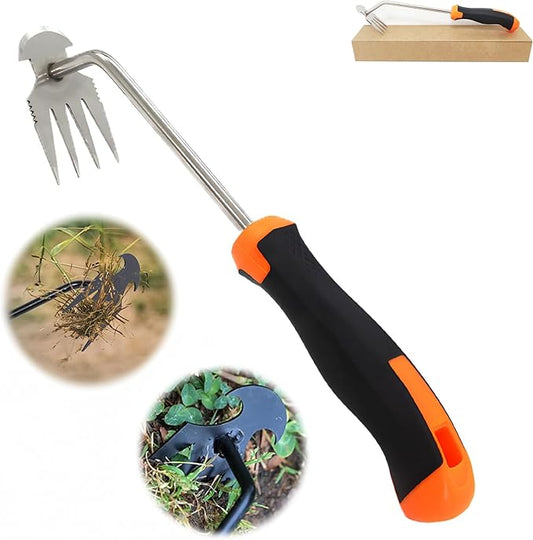 Hand Weed Puller Dual-Action 4-Claw Weeder with Ergonomic Grip Garden Tool for Efficient Root Removal Precision Weed Extraction Ideal for Garden Enthusiasts