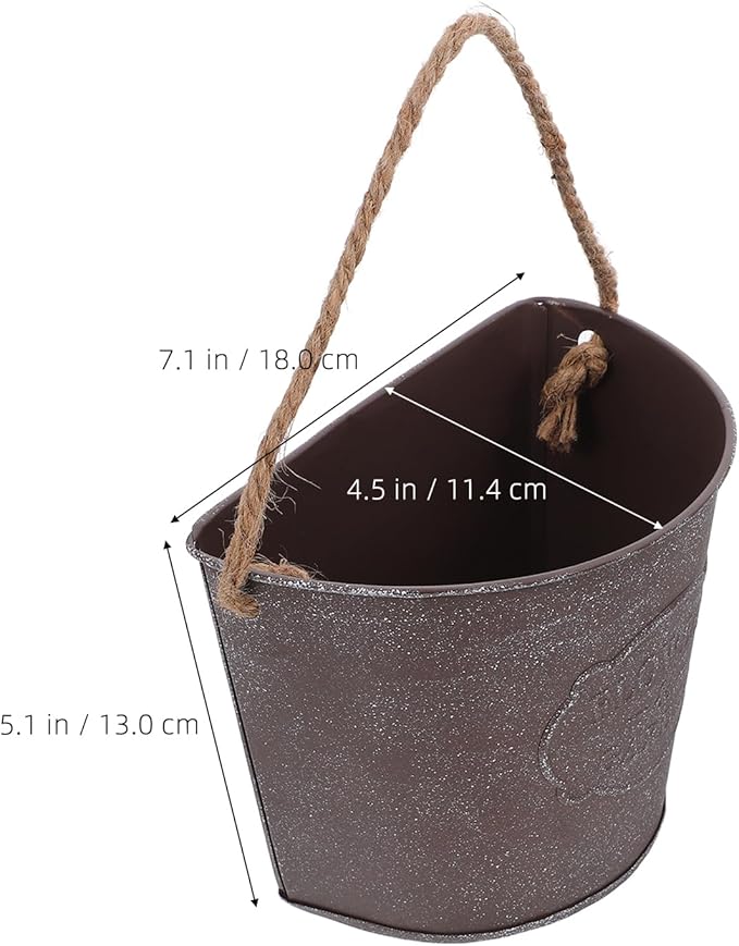 GANAZONO Wall Hanging Flowerpot 4-Pack Iron Art Small Indoor Outdoor Plant Holders with Lanyard for Succulents and Mini Plants Wall Mounted Planters