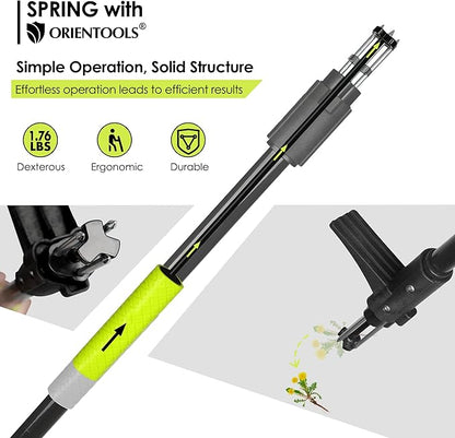 ORIENTOOLS Weed Puller Stand Up Weeder Hand Tool with 3 Claws for Dandelion, Steel Twist Hand Weed Root Pulling Tool Grabber and Picker, 38" Long Handle Lawn Easy Root Remover Garden Tool with D-Grip