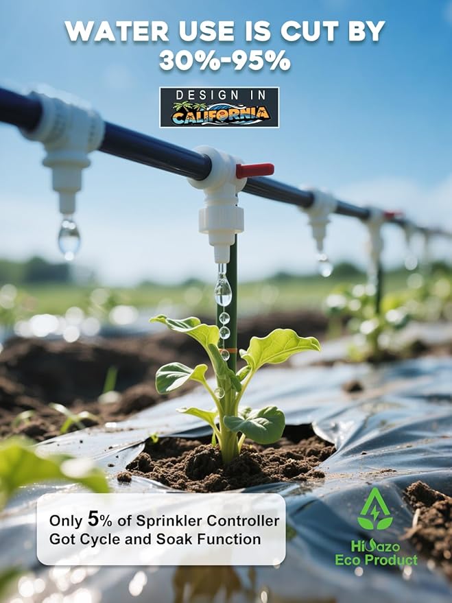 Smart Sprinklers Controller 2.4GHz WiFi, Irrigation Controller Easy Use App Enabled, 4 Zone + 16 Plans, Save Water Auto Skip Rain, Freeze & Wind, 10 Minutes Install (Deep Grey)