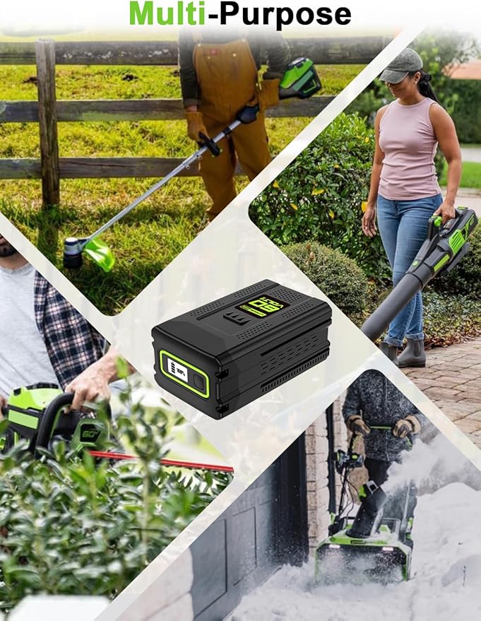 IEFUU 60 Volt 5000mAh Battery Compatible with Greenworks 60V Battery, Compatible with Green Works 60V Cordless Power Tool Rechargeable 5.0Ah Lithium-Ion Batteries, Compatible with Greenworks Pro