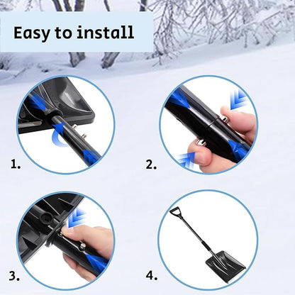 Snow Shovel, Detachable Digging Snow Shovel with D-Grip Handle Durable Beach Snow Shovels for Outdoor Yard Garden Activities