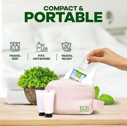 Eco Defense Bed Bug Spray Travel Size - TSA Approved 3 oz – Travel Essentials for Hotel, Cruise, Vacations - with Natural Essential Oils