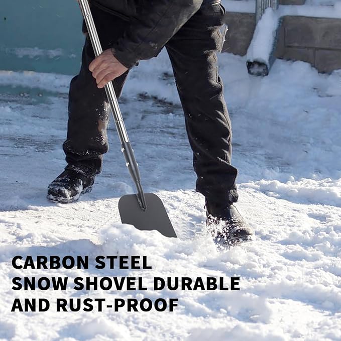 Flat Shovel with Adjustable Handle, 59 in Floor Scraper, Ice Scraper, Garden Cleaning Scraper, Ice Chopper, Snow Shovel, Multifunctional Weed Remover Tool for Walkway Driveway