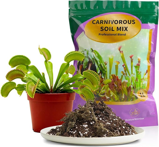 Premium Carnivorous Plant Soil for Venus Fly Trap Live Plants 2qt | New Upgraded Formula with High Drainage & Breathability
