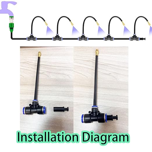 Automatic Greenhouse Drip Irrigation Kit with 20 Brass 360° Adjustable Nozzles 65FT 1/2" Tubing & Misting System for Outdoor Plants, Hydroponics,Raised Beds & Flower Gardens-Easy Setup & Water Saving