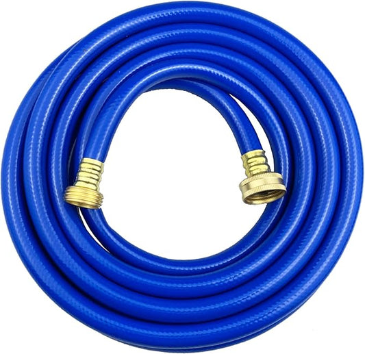 PVC Garden Hose 1/2 Inch Green Heavy Duty Water Hose with Solid Brass Fittings,No Leaking, Flexible,for outdoors,Lawns,Patio (15 FT, Blue, Brass Fittings)
