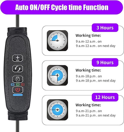 Grow Lights Upgrade 168 LEDs Clip Plant Lights for Indoor Plants, Full Spectrum White+ Red LED Plant Growing Lamps with Flexible Gooseneck, 3/9/12H Timer, 3 Spectral Modes, 10 Dimmable Levels 2 Pack