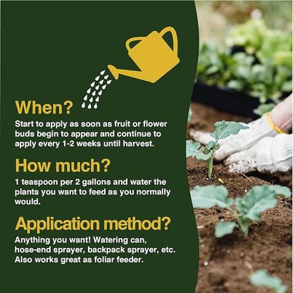 Farmer’s Secret Fruit & Bloom Booster Fertilizer (16oz) - Super Concentrated - Boosts Flowering and Yield on All Varieties of Fruits, Vegetables and Flowers