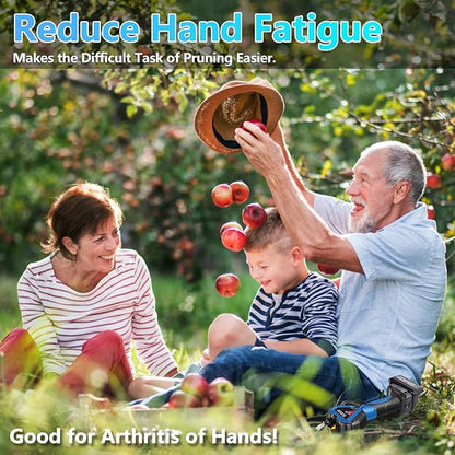 Cordless Electric Pruning Shears with Colorful LED Dispaly,Cut capacity of 32mm / 1.26inches, 2 x 2 Ah Lithium Rechargeable Battery 8-10 Working Hours Black