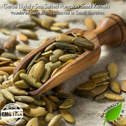 GERBS Lightly Sea Salted Pumpkin Seed Kernels 2 LBS|Top 14 Allergy Free Food |Use in salads, yogurt, oatmeal, trail mix|Grown in Canada, packed in US