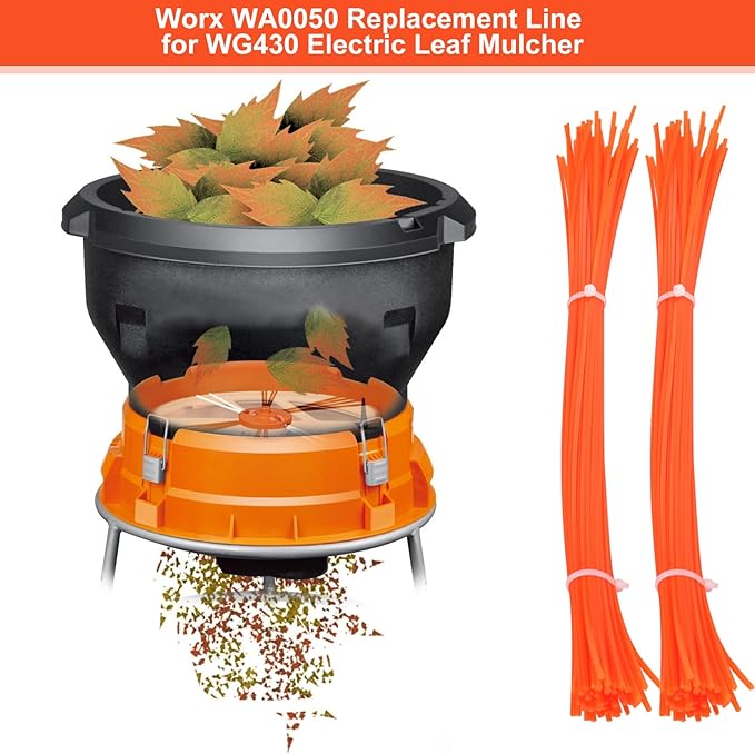 WA0050 Replacement Line Flex-A-Line 80-Pack Replacement Line Compatible with Worx 13" WG430 Electric Leaf Mulcher