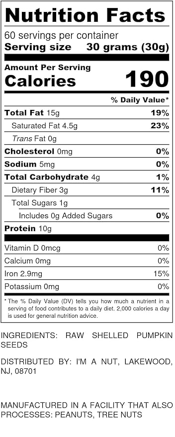 Raw Pumpkin Seeds (Papitas) 64 oz (4 lb) | No Preservatives | Batch Tested Gluten & Peanut Free | Non-GMO | NO PPO | 100% Natural | Resealable Bag | BULK Size | Healthy | Premium Grade