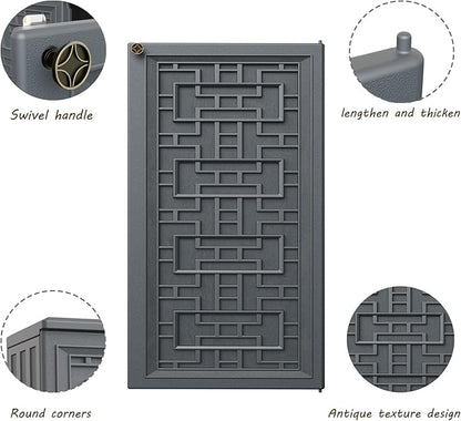 Indoor Outdoor Storage Cabinet Waterproof with Shelf,Plastic Storage Sheds Outdoor Cabinets for Patio/Garden/Backyard, Size 34.3''L*15''W*36.2''H（Gray）