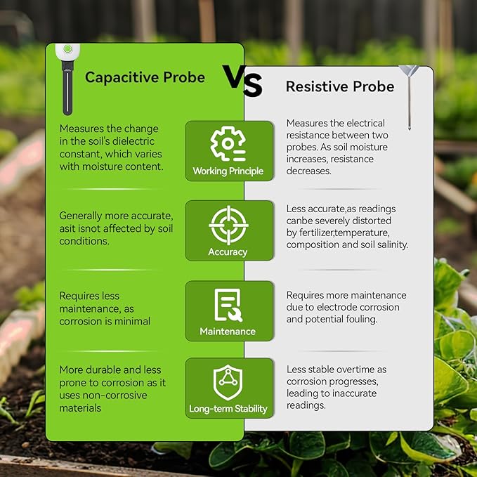 RAINPOINT Smart Digital Wireless Plant Moisture Meter Houseplant Indoor,WiFi Hub Needed,Capacitive Probe,Leave-in Soil Hygrometer Sensor,Real-time Monitor Outdoor Greenhouse Gardening(Two-Pack Set)