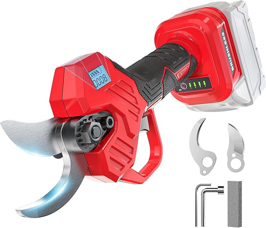Electric Pruning Shears Compatible with Milwaukee 18v Battery, Portable Cordless Pruning Shears with Brushless Motor, LCD Display, Adjustable Cut, Battery Powered Tree Trimmer (Tool Only)