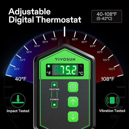 VIVOSUN 20" x 20.75" Seedling Heat Mat and Digital Thermostat Combo Set, UL & MET-Certified Warm Hydroponic Heating Pad for Germination, Indoor Gardening, Greenhouse
