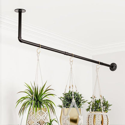 Bamworld Hanging Planters Indoor Plant Hangers with Metal Rod (Pot & Plant Not Included) 42in