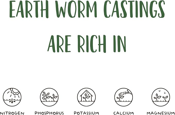 Earth Worm Castings – Organic Red Worm Compost Soil Amendment - .13 Cubic Foot ~6 Lbs - Approximately 1 Gallon - Organic Red Worm Vermiculture and Compost Home, Garden, Greenhouse, and Farm
