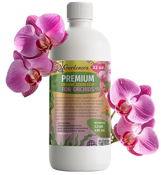 GARDENERA Premium Organic Seaweed & Kelp Superfood for Orchid Plants - 32 oz - Liquid Kelp Fertilizer Concentrate (Makes 180 Gallons)