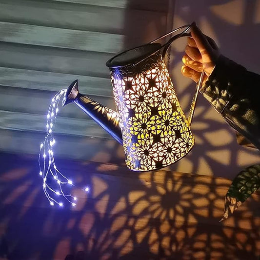 VOOKRY Watering Can with Lights, Large Hanging Solar Lights Outdoor Waterproof, Decorative Retro Metal Solar Garden Decor for Patio Yard Porch Lawn, Gardening Gifts for Mom Grandma Women Christmas