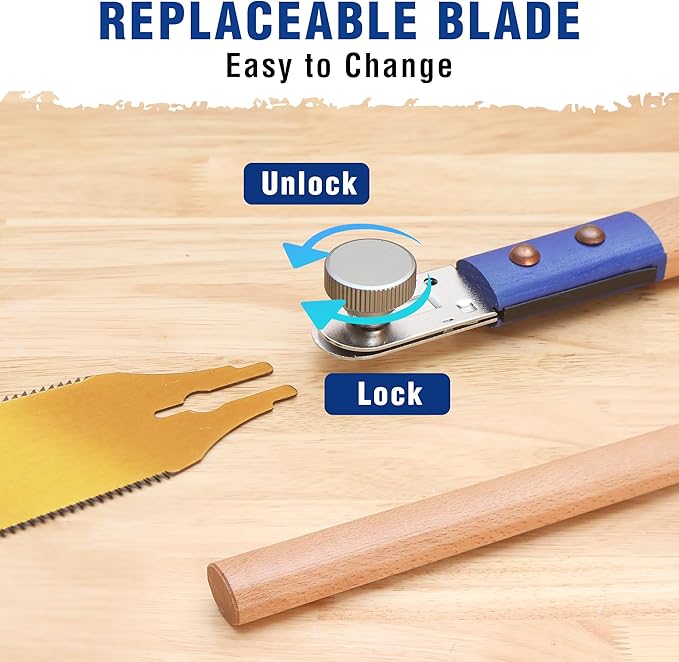 WORKPRO 10 Inch Japanese Pull Saw, Double-Edged Hand Saw for Wood Cutting with 7-9&18 TPI, SK5 Flexible Blade Flush Cut Saw with Non-Slip Beech Handle, Perfect Woodworking Tool Gift