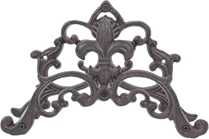 Cast Iron Garden Hose Holder, Wall Mount Hose Storage (Brown)