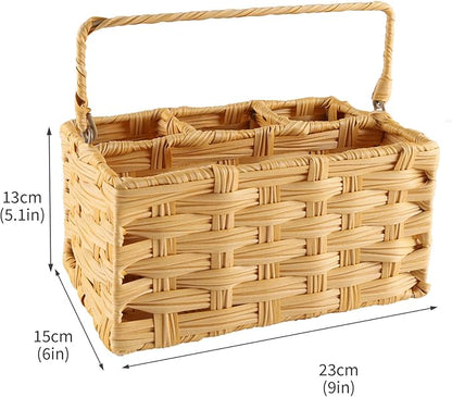 Garden Tools 8-Piece,Wicker Garden Basket with Handle,Gardening Tool Set Gardening Supplies,Outdoor Weed Puller Tool Organizer,Ideal Gifts for Women Men