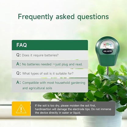 Soil Moisture Meter for Plants, Hygrometer Sensor Water Monitor, Plant Moisture Tester for Indoor Outdoor Garden, Potted Plants, Farm, Lawn, No Battery Needed
