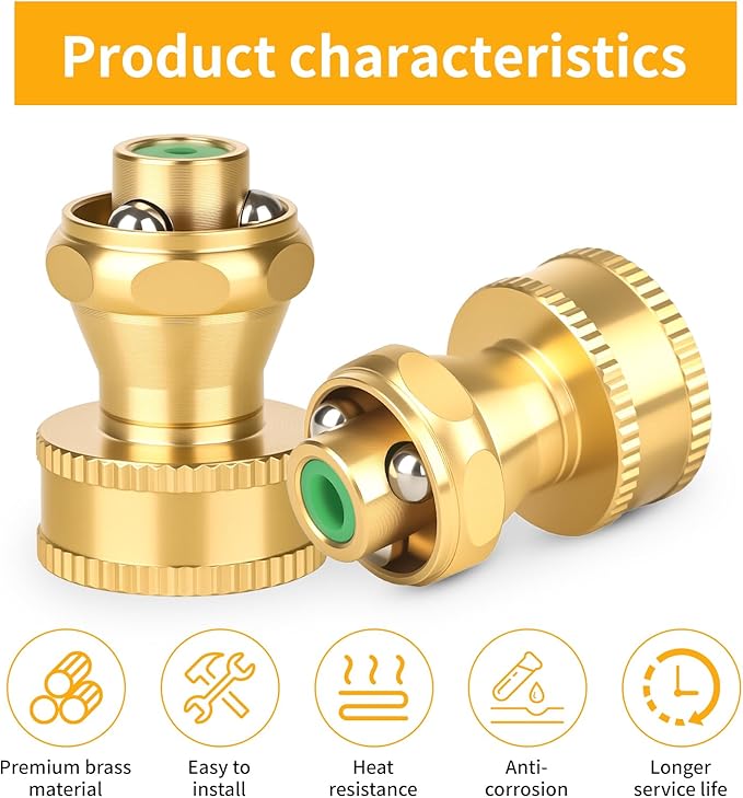 high pressure hose nozzle with connector - adjustable rotating brass spray nozzle for garden hose, terrace washing and vehicle cleaning(A set of nozzles)